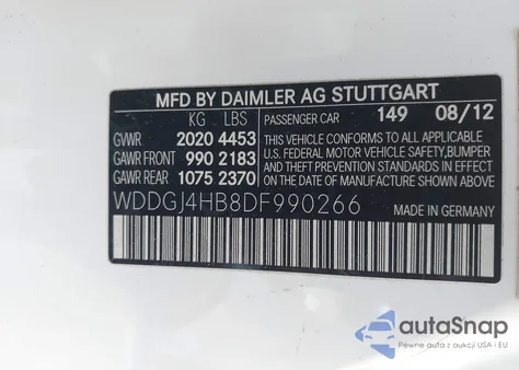 2013 Mercedes-Benz C 250 из США, поврежденный, VIN WDDGJ4HB8DF990266